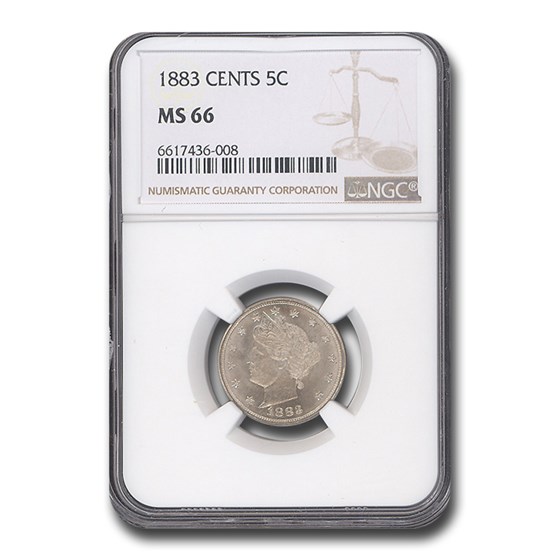 1883 Liberty Head V Nickel w/Cents MS-66 NGC 1883 Liberty Head V Nickel w/Cents MS-66 NGC