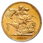 1883-M Australia Gold Sovereign Young Victoria MS-61 PCGS