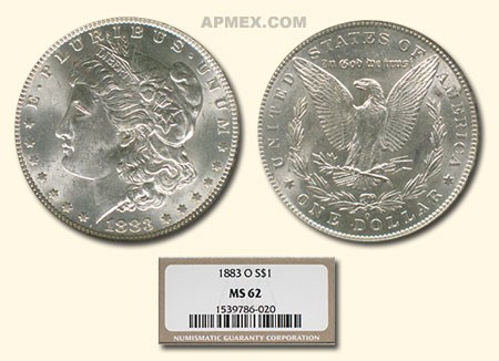 1883-O Morgan Dollar MS-62 NGC