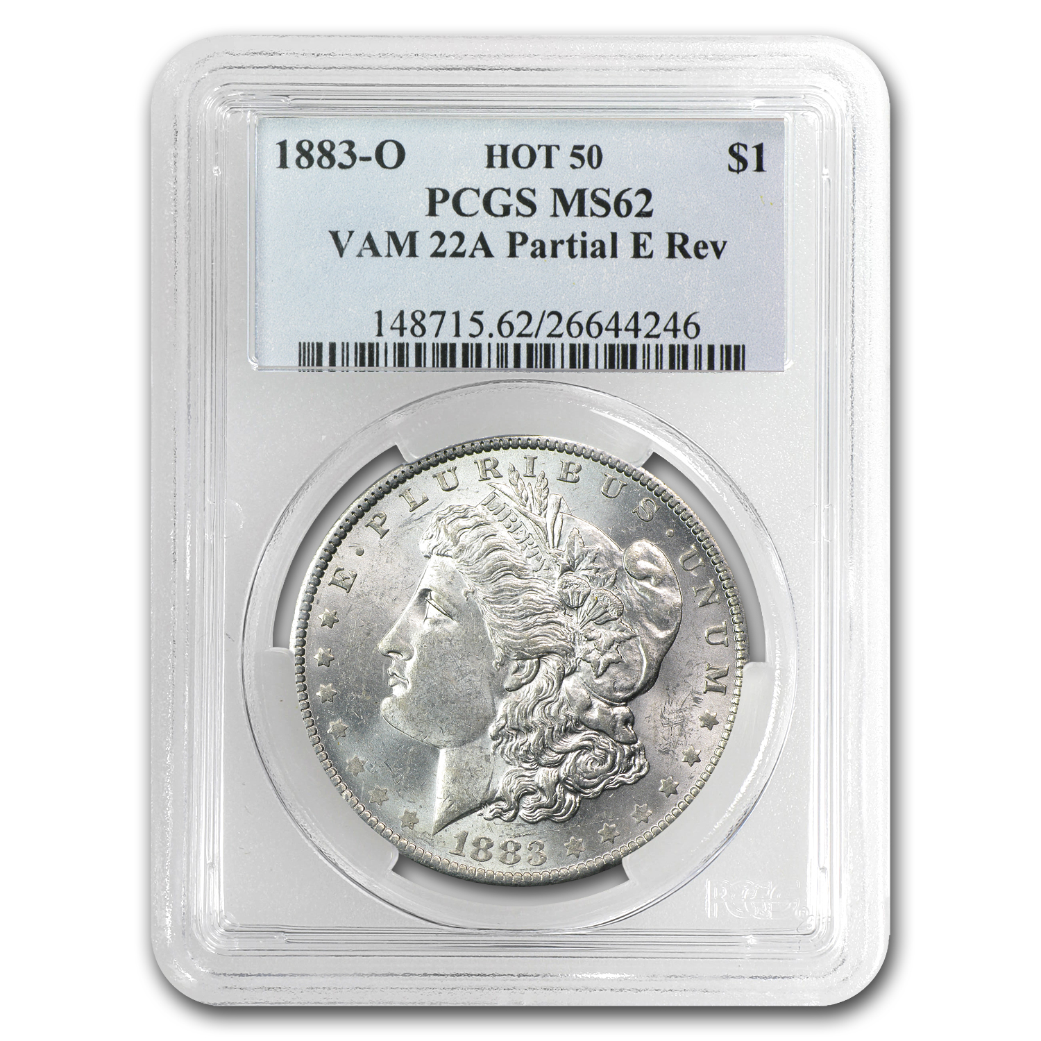 Buy 1883-O Morgan Dollar MS-62 PCGS (VAM-22A, Partial E on Rev