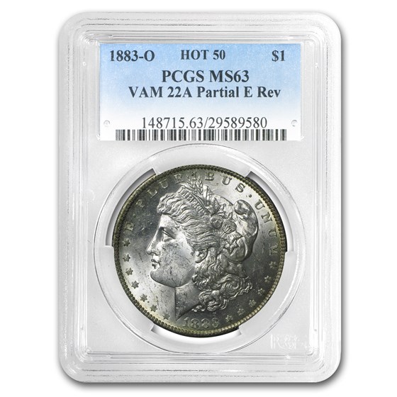 1883-O Morgan Dollar MS-63 PCGS (VAM-22A, Partial E on Rev) 1883-O Morgan Dollar MS-63 PCGS (VAM-22A, Partial E on Rev)