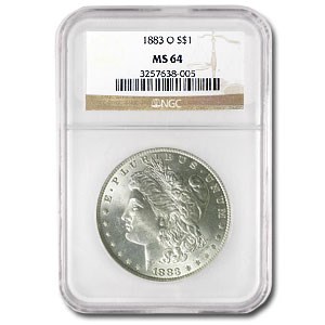 1883-O Morgan Dollar MS-64 NGC (VAM-36A, Partial E on Rev) 1883-O Morgan Dollar MS-64 NGC (VAM-36A, Partial E on Rev)