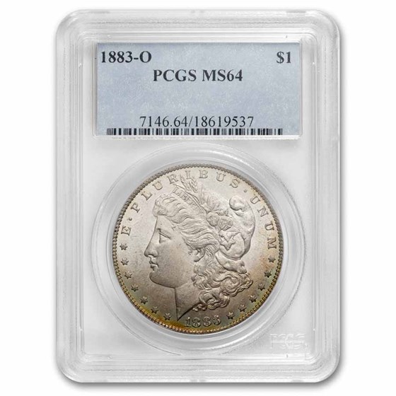 1883-O Morgan Dollar MS-64 PCGS (Rev Rainbow Toning)