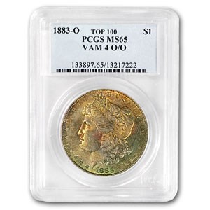 1883-O/O Morgan Dollar MS-65 PCGS (VAM-4, Toned, Top-100) 1883-O/O Morgan Dollar MS-65 PCGS (VAM-4, Toned, Top-100)