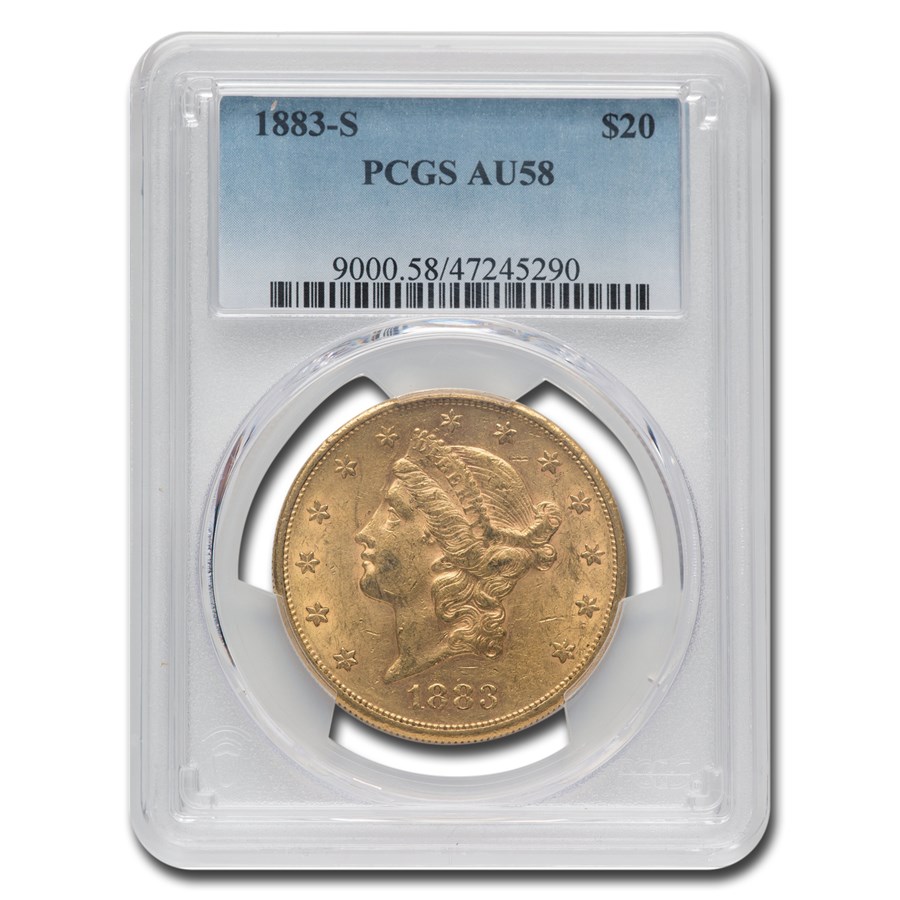 1883-S $20 Liberty Gold Double Eagle AU-58 PCGS