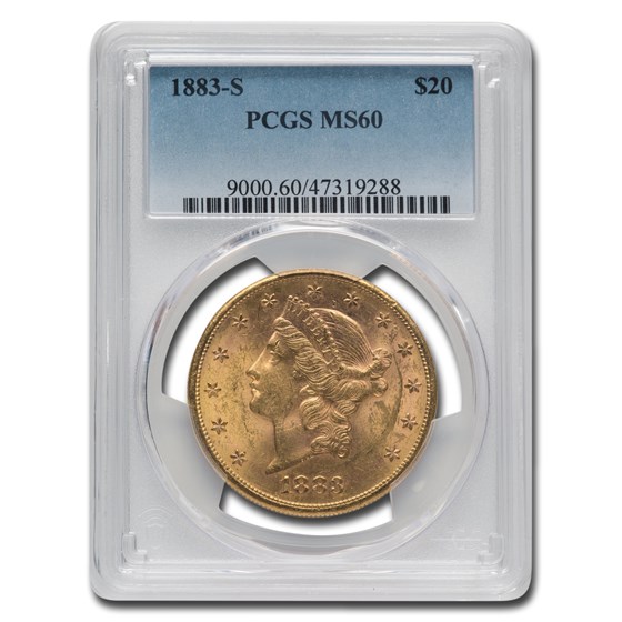 1883-S $20 Liberty Gold Double Eagle MS-60 PCGS 1883-S $20 Liberty Gold Double Eagle MS-60 PCGS