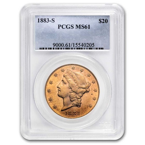 1883-S $20 Liberty Gold Double Eagle MS-61 PCGS 1883-S $20 Liberty Gold Double Eagle MS-61 PCGS