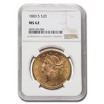 1883-S $20 Liberty Gold Double Eagle MS-62 NGC