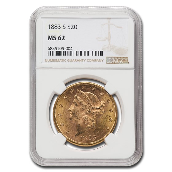 1883-S $20 Liberty Gold Double Eagle MS-62 NGC 1883-S $20 Liberty Gold Double Eagle MS-62 NGC