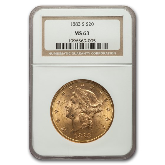 1883-S $20 Liberty Gold Double Eagle MS-63 NGC 1883-S $20 Liberty Gold Double Eagle MS-63 NGC
