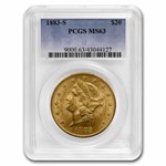 1883-S $20 Liberty Gold Double Eagle MS-63 PCGS