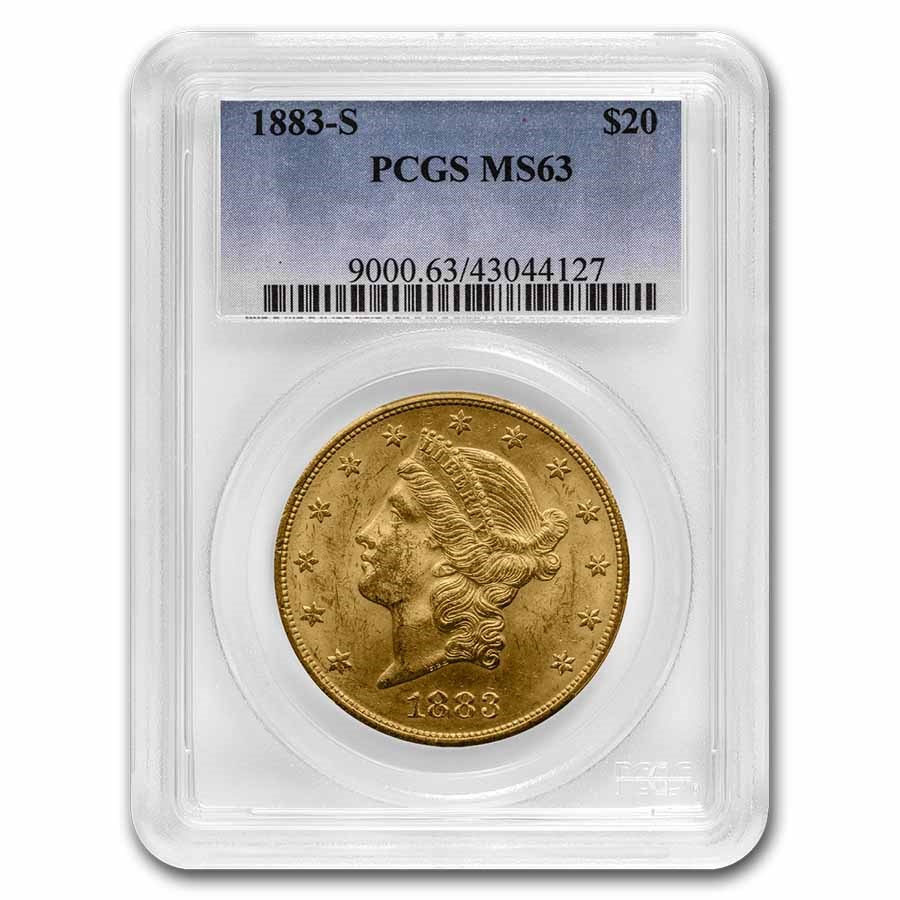 1883-S $20 Liberty Gold Double Eagle MS-63 PCGS
