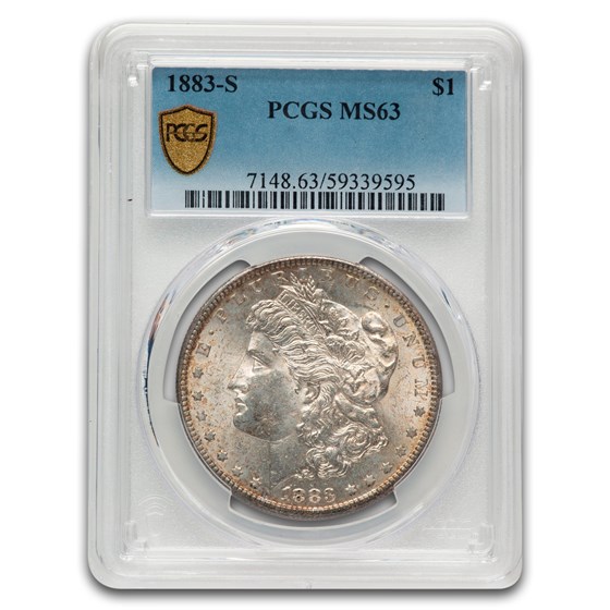1883-S Morgan Dollar MS-63 PCGS (Obv Toning)