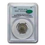 1883 Shield Nickel AU-58 PCGS CAC (Shield - Overdate FS-305)