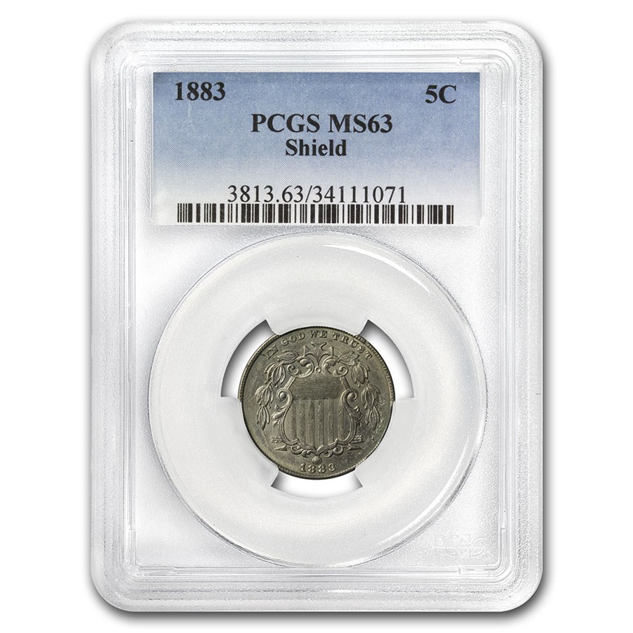 1883 Shield Nickel MS-63 PCGS