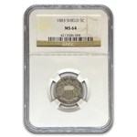 1883 Shield Nickel MS-64 NGC