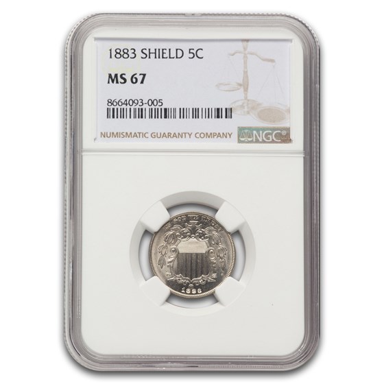 1883 Shield Nickel MS-67 NGC