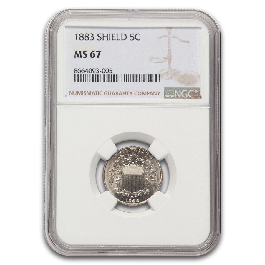 1883 Shield Nickel MS-67 NGC