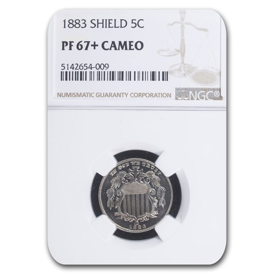 1883 Shield Nickel PF-67+ Cameo NGC 1883 Shield Nickel PF-67+ Cameo NGC