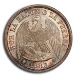 1883-So Chile Silver Peso MS-66 PCGS