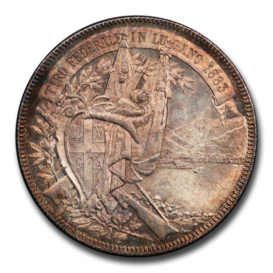 1883 Switzerland Silver 5 Francs MS-63 PCGS 1883 Switzerland Silver 5 Francs MS-63 PCGS
