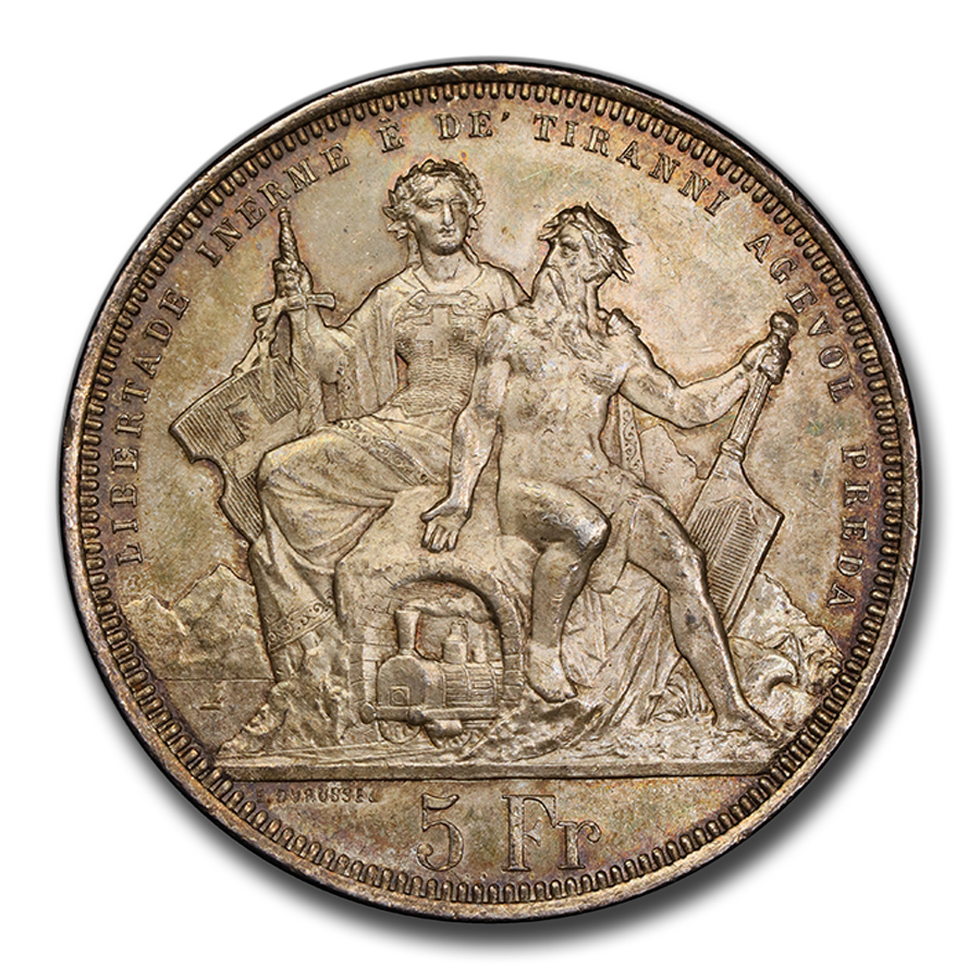 Buy 1883 Switzerland Silver 5 Francs Shooting Thaler MS-64 PCGS