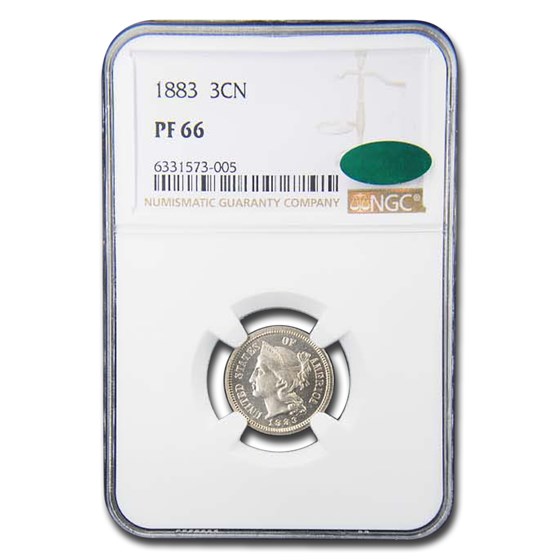 1883 Three Cent Nickel PF-66 NGC CAC 1883 Three Cent Nickel PF-66 NGC CAC