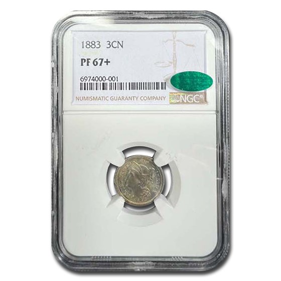 1883 Three Cent Nickel PF-67+ NGC CAC 1883 Three Cent Nickel PF-67+ NGC CAC