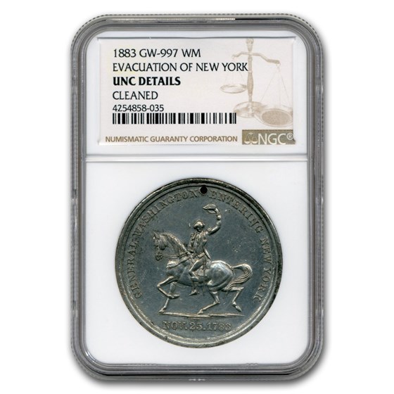 1883 Washington Medal UNC NGC (White Metal, Details) 1883 Washington Medal UNC NGC (White Metal, Details)