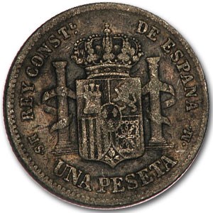 1883(83) Spain Silver Peseta Alfonso XII VF 1883(83) Spain Silver Peseta Alfonso XII VF