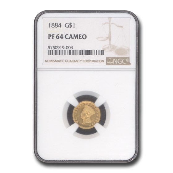 1884 $1.00 Indian Head Gold PF-64 Cameo NGC 1884 $1.00 Indian Head Gold PF-64 Cameo NGC