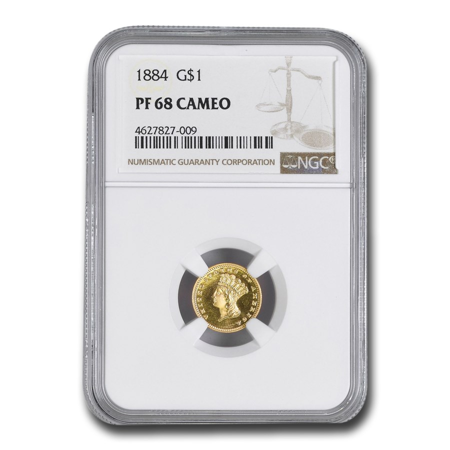 1884 $1 Indian Head Gold Dollar PF-68 Cameo NGC
