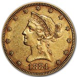 1884 $10 Liberty Gold Eagle AU