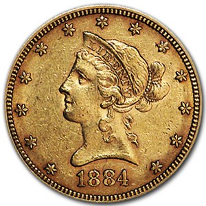 1884 $10 Liberty Gold Eagle AU 1884 $10 Liberty Gold Eagle AU