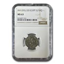 (1884-1907) Egypt 5/10 Qirsh MS-63 NGC