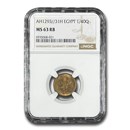 (1884-1909)-H Egypt 1/40 Qirsh MS-63 NGC (Red/Brown)