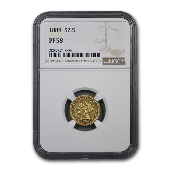 1884 $2.50 Liberty Gold Quarter Eagle PF-58 NGC 1884 $2.50 Liberty Gold Quarter Eagle PF-58 NGC