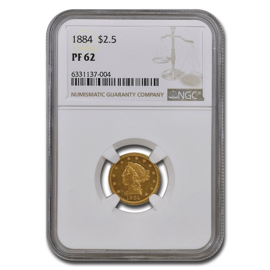 1884 $2.50 Liberty Gold Quarter Eagle PF-62 NGC
