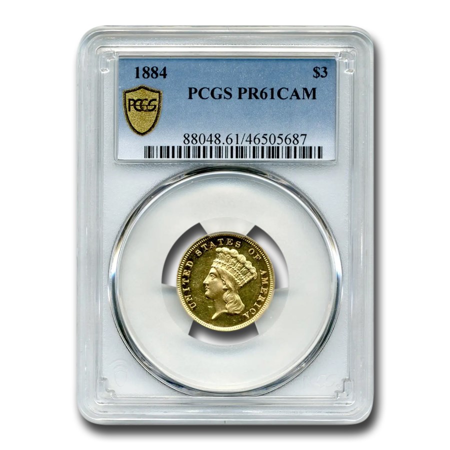 1884 $3 Gold Princess PR-61 Cameo PCGS