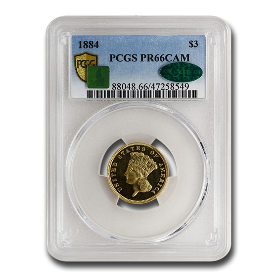 1884 $3 Gold Princess PR-66 Cameo PCGS CAC 1884 $3 Gold Princess PR-66 Cameo PCGS CAC
