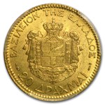 1884-A Greece Gold 20 Drachmai George I BU
