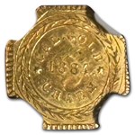 1884 Arms of California Octag. Fractional Gold Charm MS-63 NGC