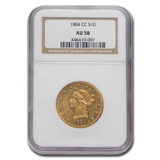 1884-CC $10 Liberty Gold Eagle AU-58 NGC 1884-CC $10 Liberty Gold Eagle AU-58 NGC