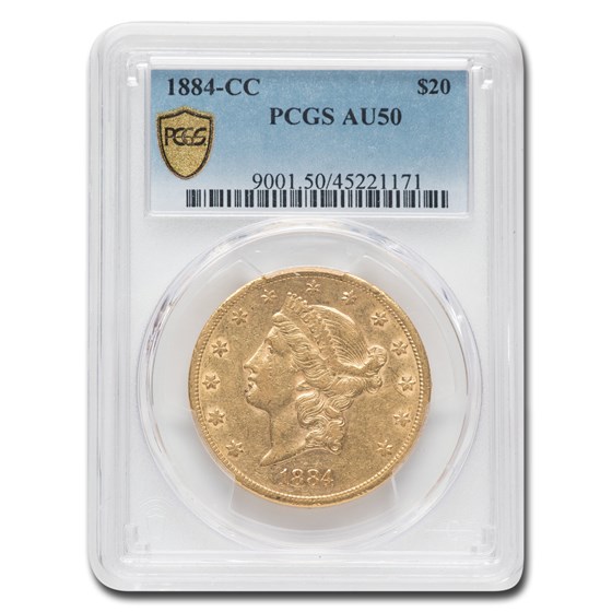 1884-CC $20 Liberty Gold Double Eagle AU-50 PCGS 1884-CC $20 Liberty Gold Double Eagle AU-50 PCGS