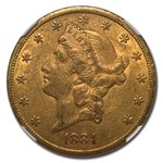 1884-CC $20 Liberty Gold Double Eagle AU-53 NGC