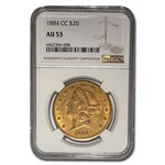 1884-CC $20 Liberty Gold Double Eagle AU-53 NGC