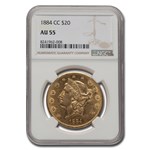 1884-CC $20 Liberty Gold Double Eagle AU-55 NGC