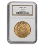 1884-CC $20 Liberty Gold Double Eagle AU-58 NGC