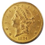 1884-CC $20 Liberty Gold Double Eagle AU-58 PCGS CAC