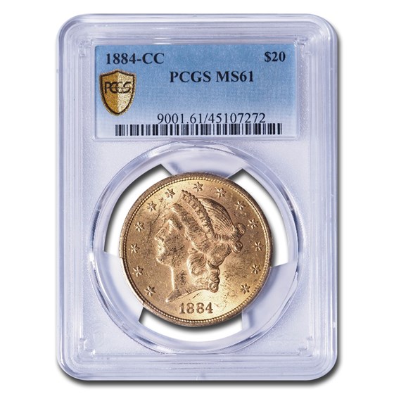 1884-CC $20 Liberty Gold Double Eagle MS-61 PCGS 1884-CC $20 Liberty Gold Double Eagle MS-61 PCGS